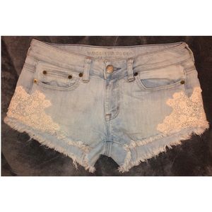 Jean Shorts with Embroidery